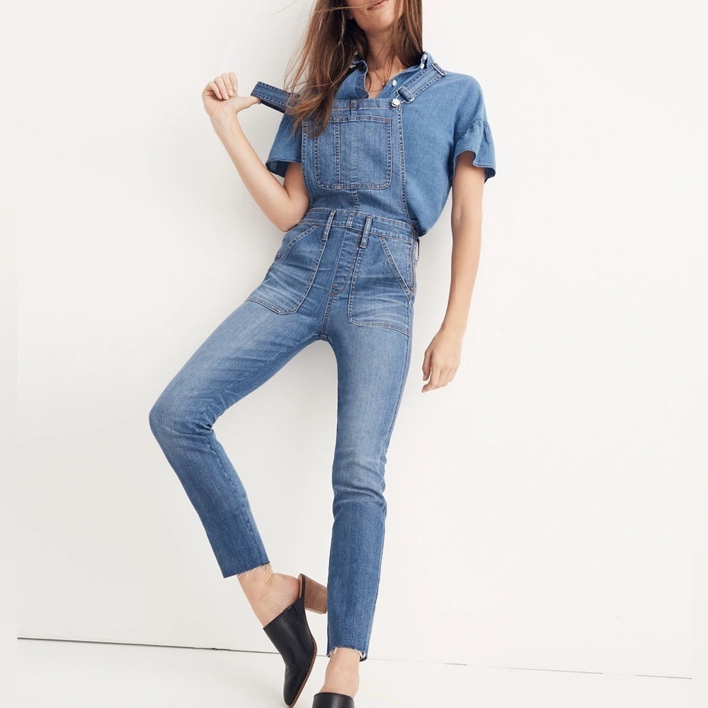 Madewell Stretch Overalls in Kemp Wash XXS